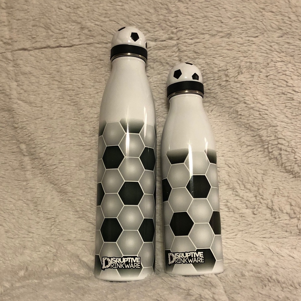 Disruptive Drinkware Soccer Water Bottles 25 oz and 17 oz New